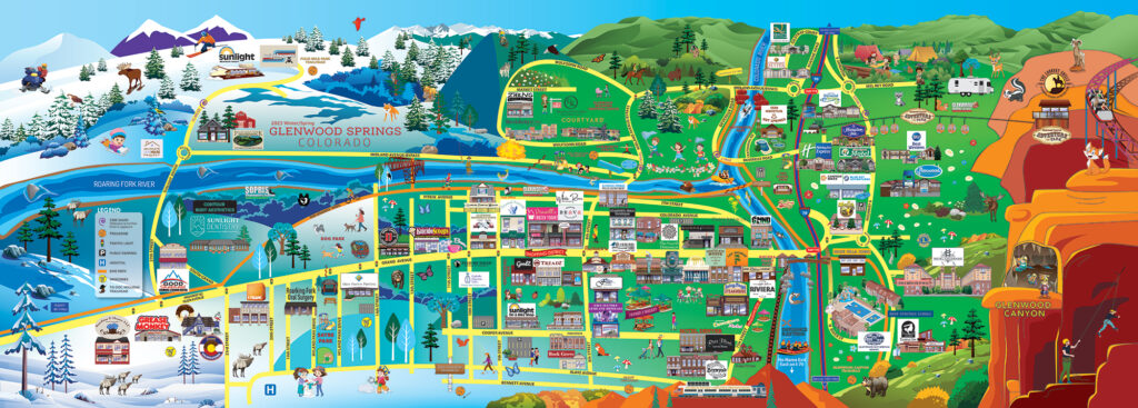 Glenwood Springs 2023 Cartoon Map